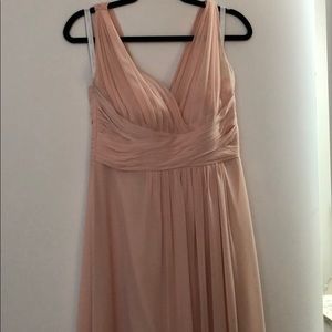 Formal pink blush floor length dress with sheer